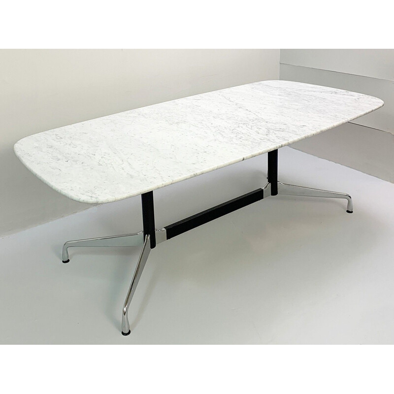 Vintage segmented dining table with marble top by Eames for Vitra