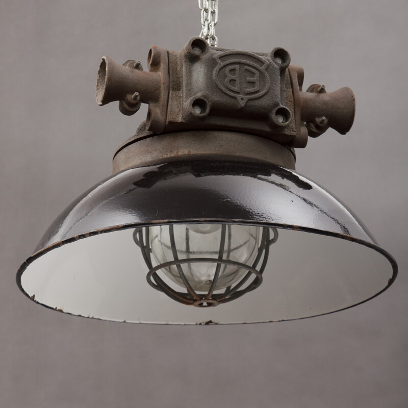Industrial hanging lamp in cast iron - 1960s