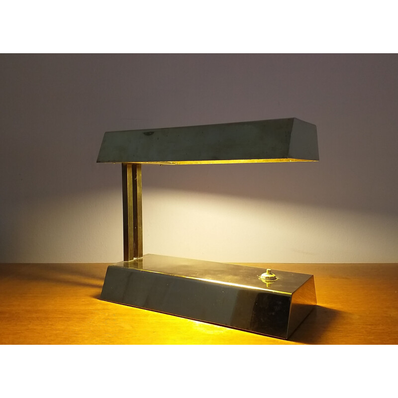 Vintage brass table lamp, 1970s