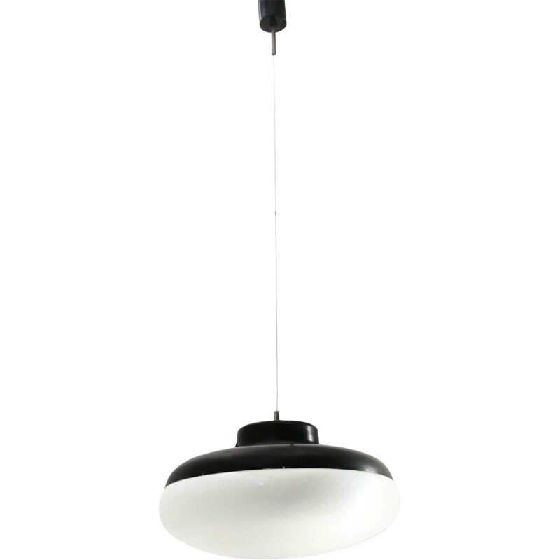 Vintage hanglamp van metaal en kunststof, Italië 1960