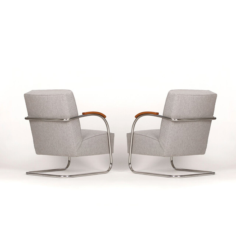 Set of 2 vintage steel armchairs from Mücke Melder