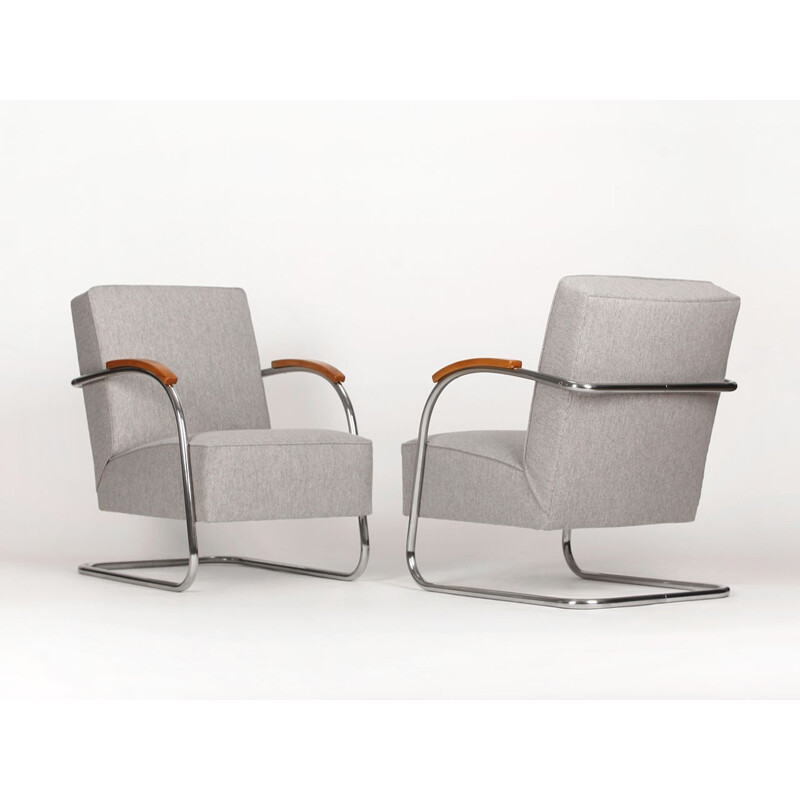 Ensemble de 2 fauteuils en acier vintage de Mücke Melder