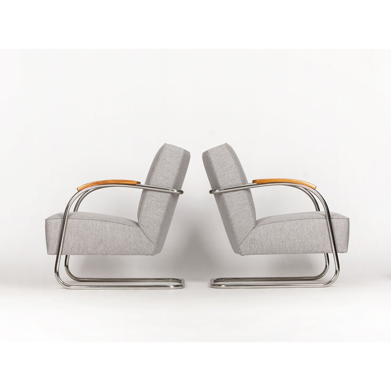 Ensemble de 2 fauteuils en acier vintage de Mücke Melder