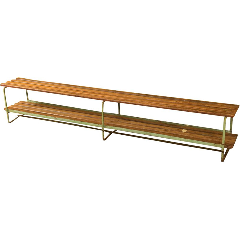 Vintage locker room bench 1950s