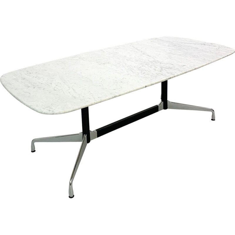 Vintage segmented dining table with marble top by Eames for Vitra