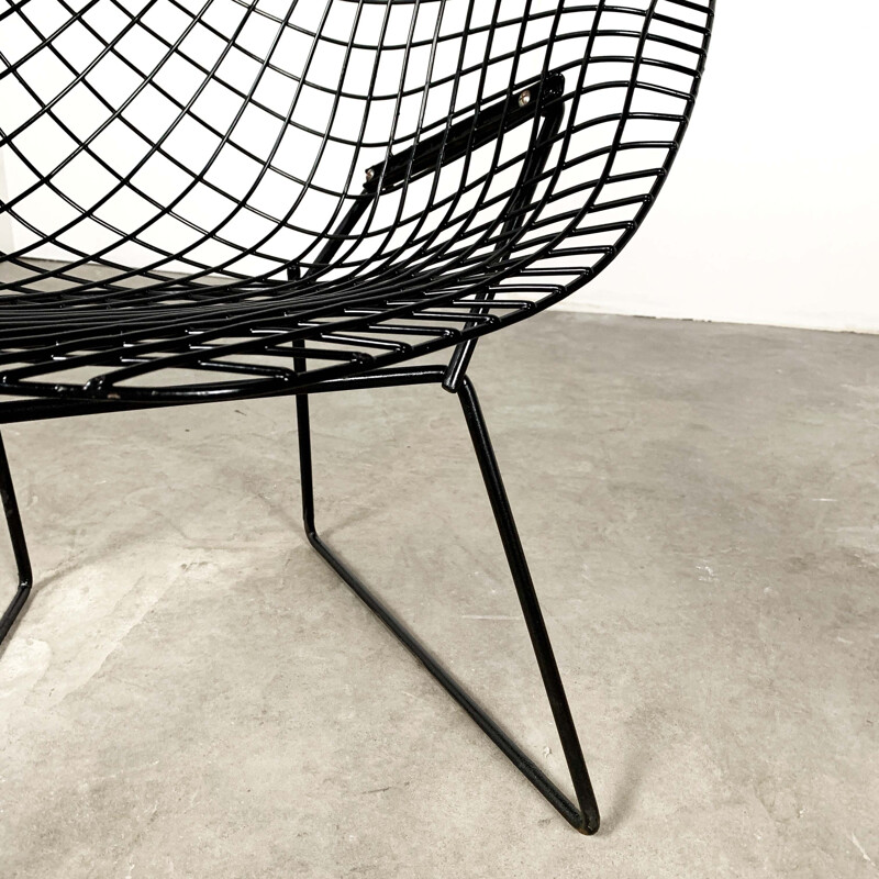 Paire de chaises vintage en diamant noir par Harry Bertoia pour Knoll