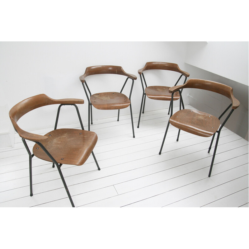 Set of 6 Vintage dining chair model 4455 from Niko Kralj for Stol Kamnik