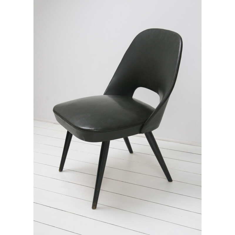 Ensemble de 2 fauteuils noirs vintage, Italie, 1960