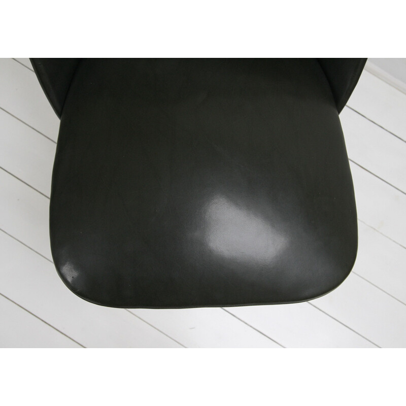 Ensemble de 2 fauteuils noirs vintage, Italie, 1960