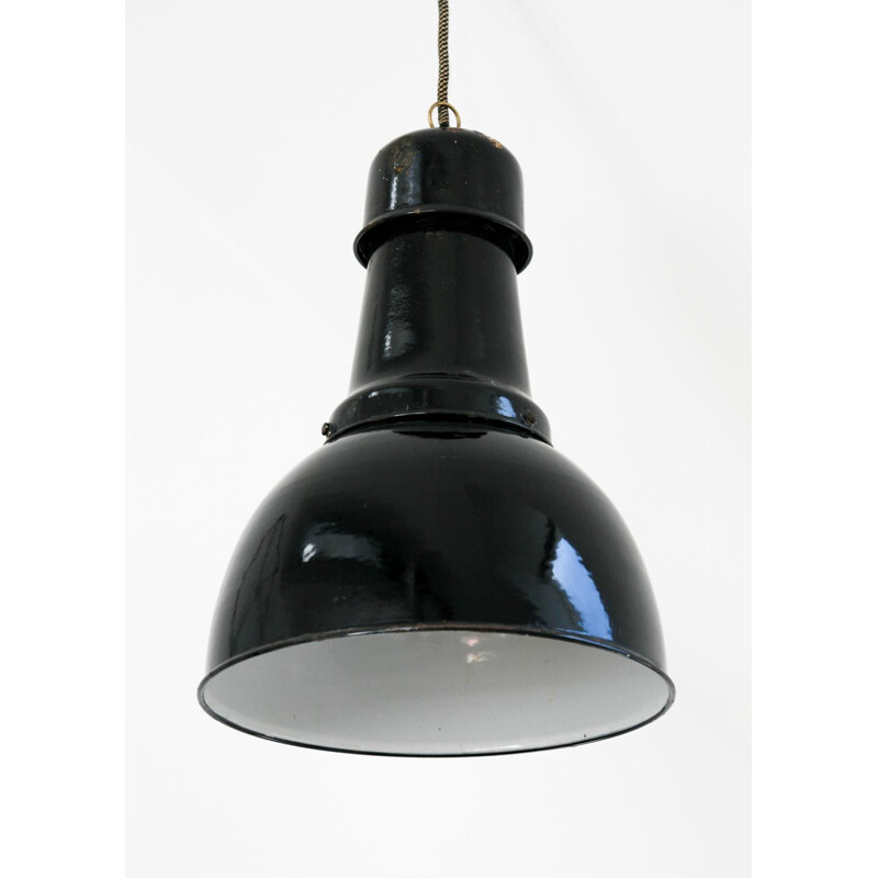 Vintage Industrial black ceiling lamp, 1950s