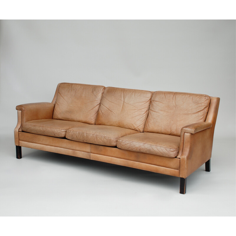 Danish sofa in leather, Mogens HANSEN - 1970s
