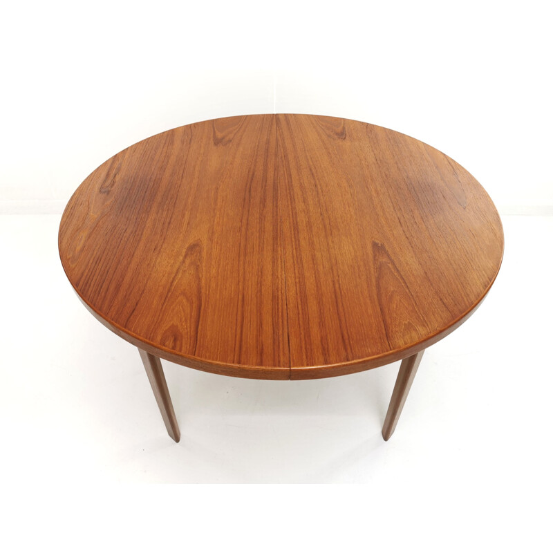 Vintage Round Teak Dining Table, 1960s