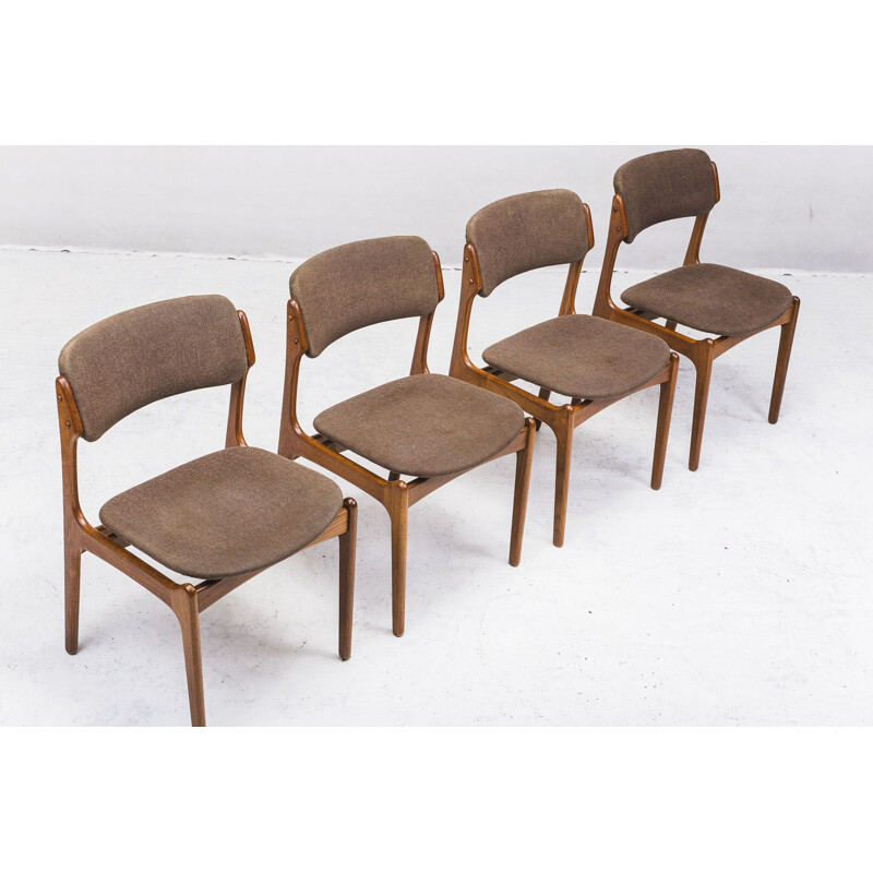 Lot de 4 chaises à repas vintage par Erik Buch pour OD Møbler, 1970