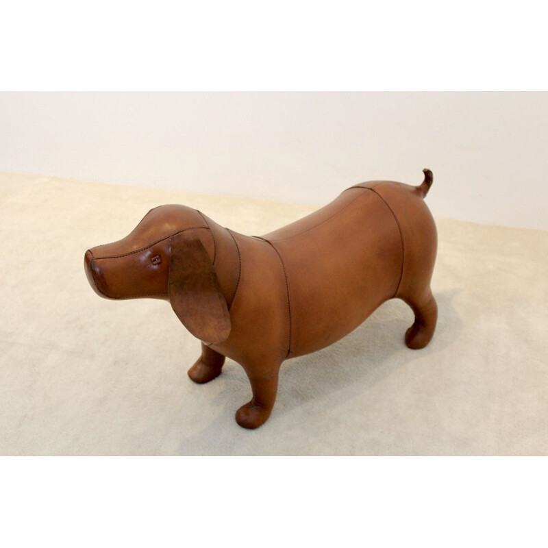 Large Vintage Omersa Brown Leather Doggy