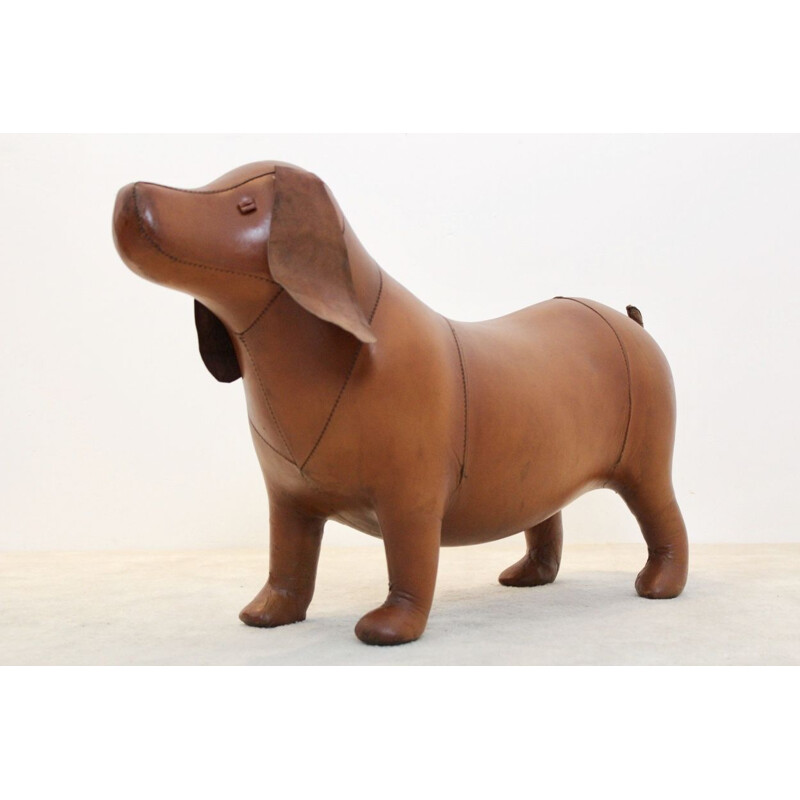 Large Vintage Omersa Brown Leather Doggy