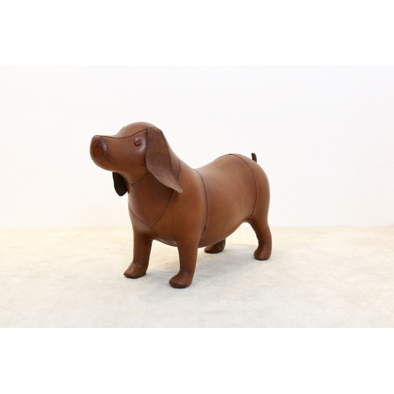 Large Vintage Omersa Brown Leather Doggy