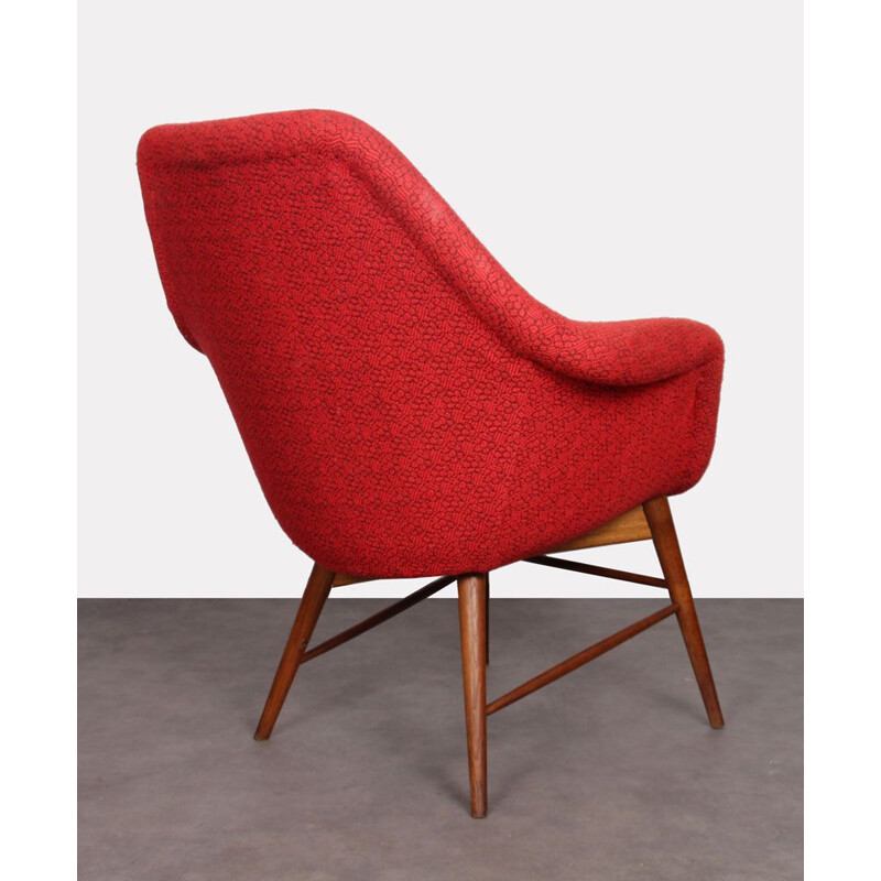Vintage red armchair by Miroslav Navratil, 1960