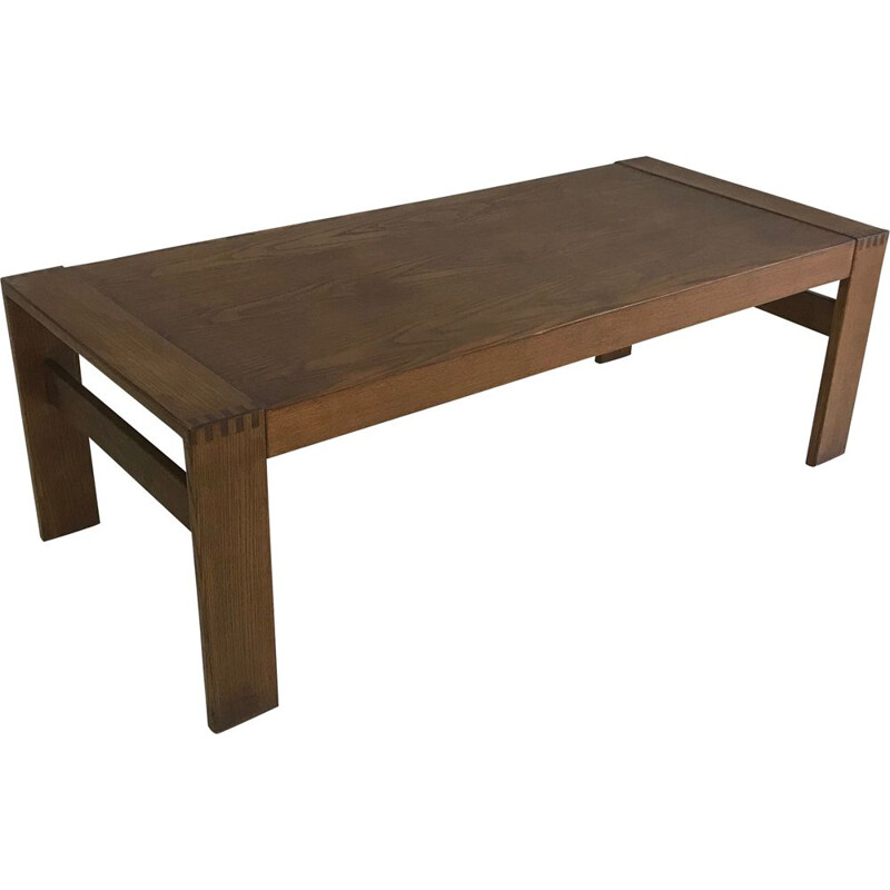 Grande table basse vintage en bois