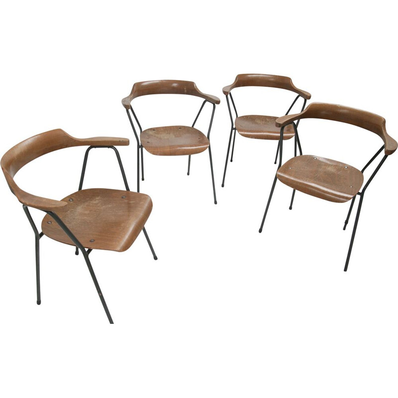 Lot de 6 chaises de salle à manger Vintage modèle 4455 de Niko Kralj pour Stol Kamnik