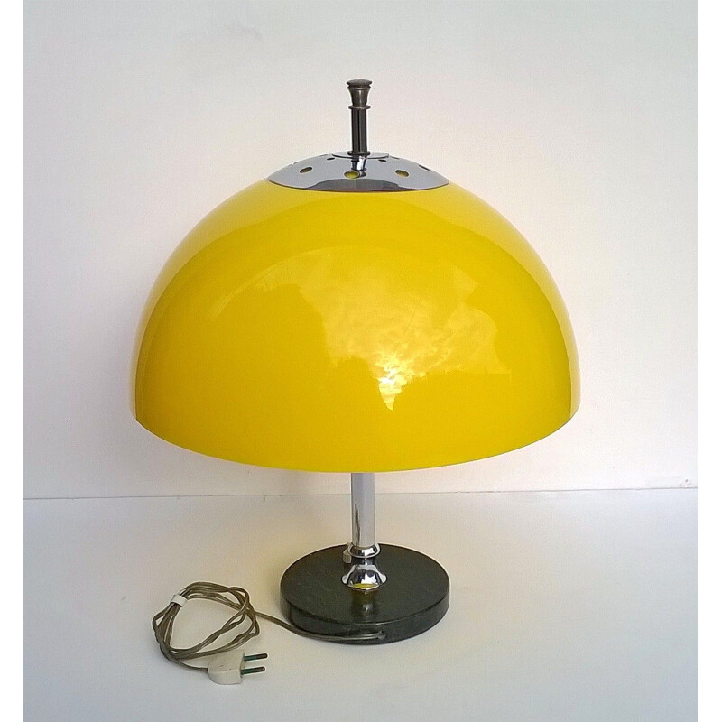 Vintage yellow large italian vintage lamp,1960s