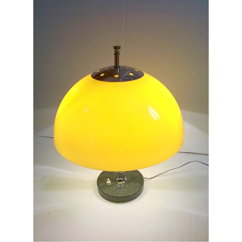 Lampe de table jaune italienne vintage,1960s