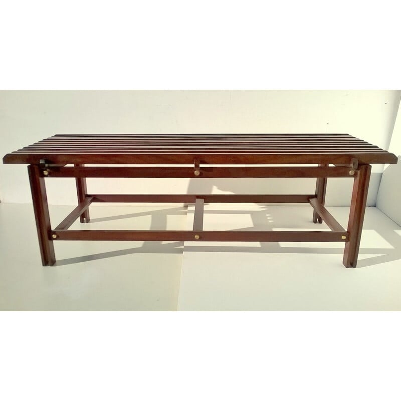 Banc en bois vintage italien, 1950