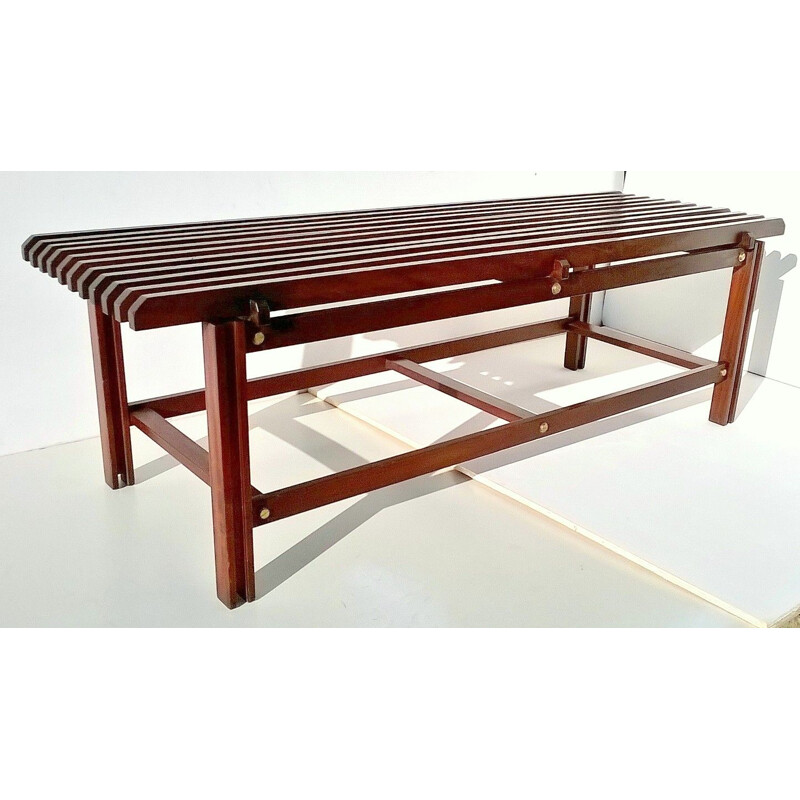 Italian vintage wood bench,1950s