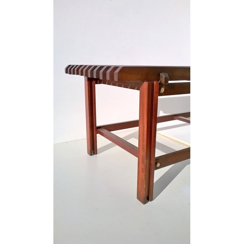 Banc en bois vintage italien, 1950