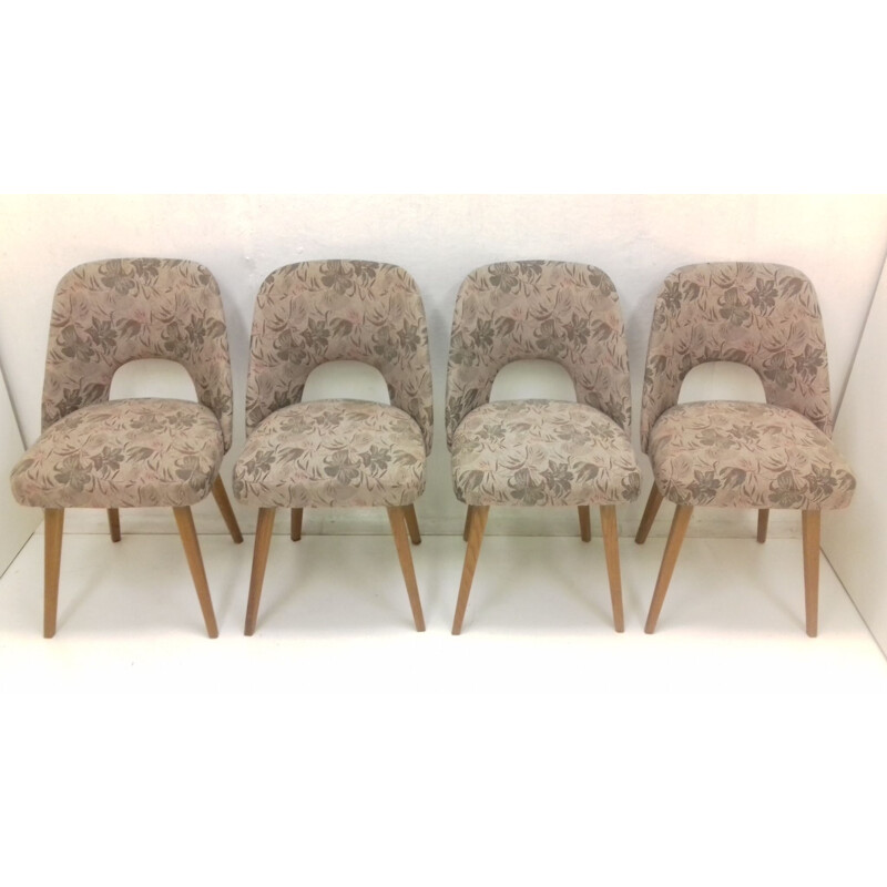 Set of 4 vintage beechwood chairs by Oswald Haerdtl, Czechoslovakia 1950