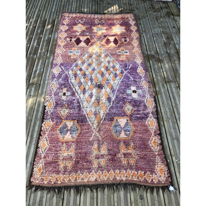 Vintage berbere boujaad carpet - 135x285 cm