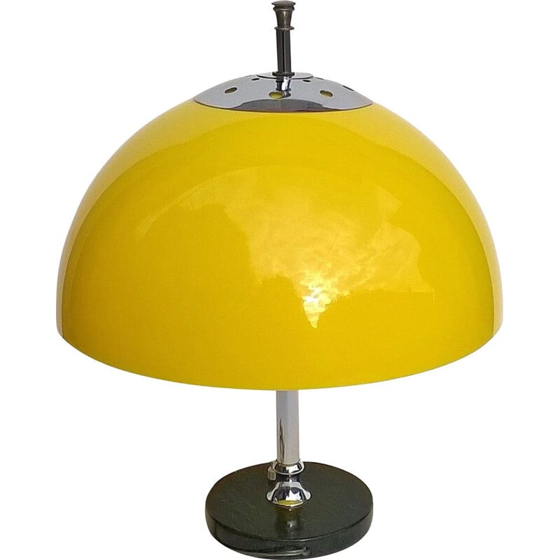 Lampe de table jaune italienne vintage,1960s