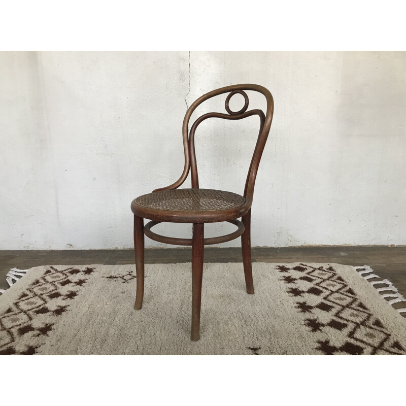 Vintage chair n 31 de THONET in turned wood and cane of origin 1920 