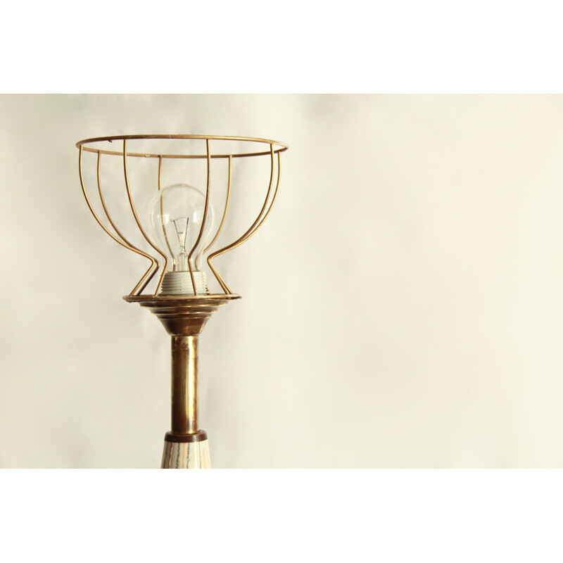 Vintage brass and iron lamp Italy 1950