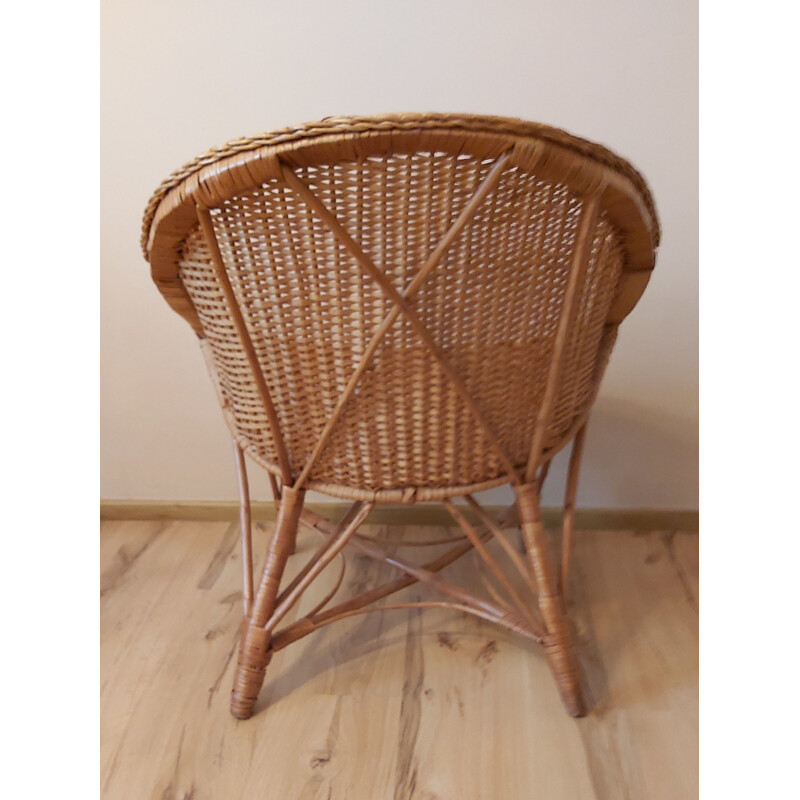 Vintage rattan armchair, Germany, 1980s