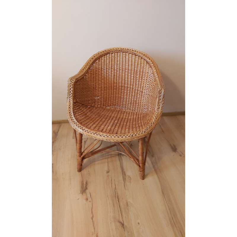 Vintage rattan armchair, Germany, 1980s