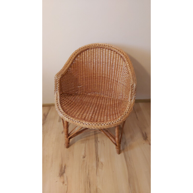 Vintage rattan armchair, Germany, 1980s