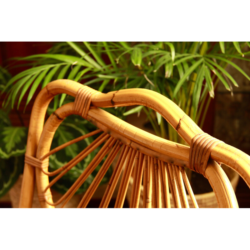 Vintage italian bamboo armchair, 1970s