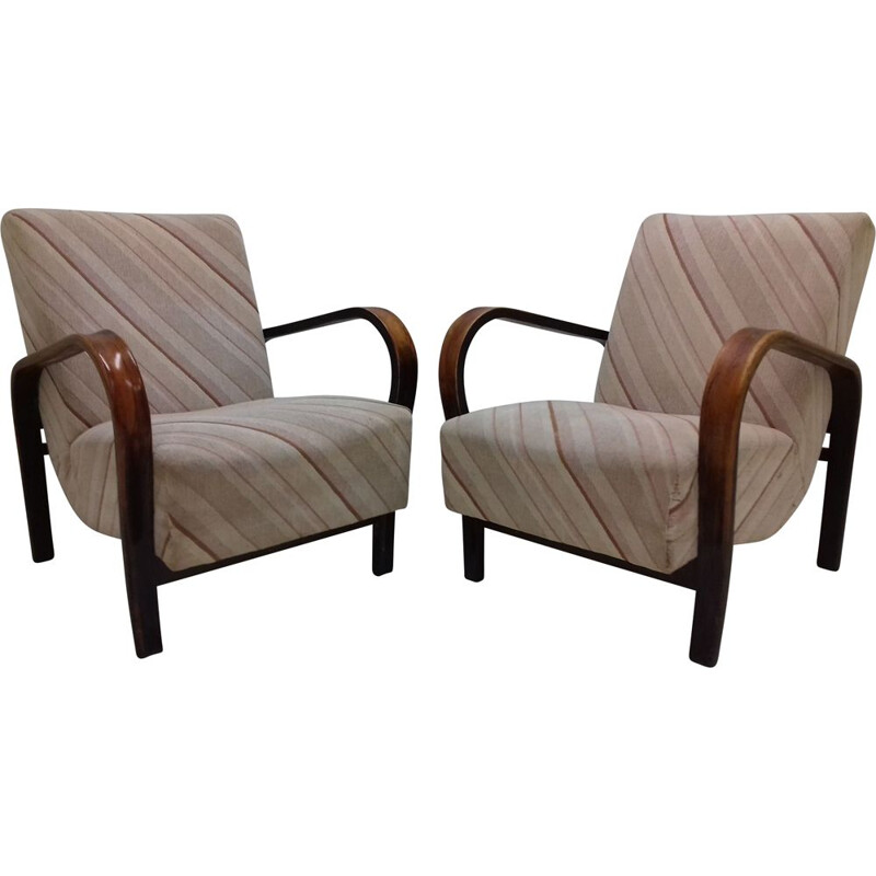 Paire de fauteuils vintage - table basse