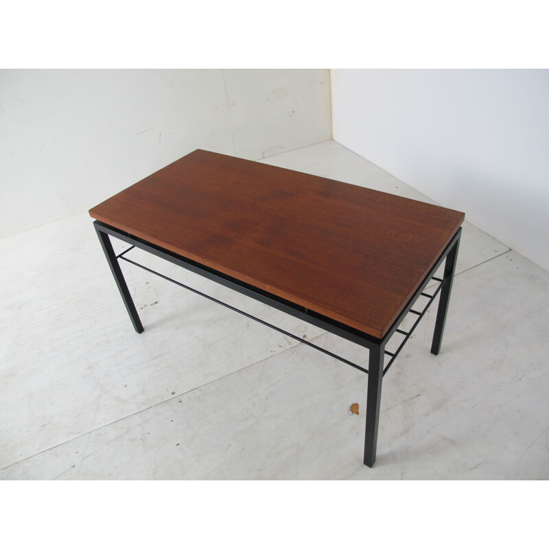 Teak and Steel vintage side table by Cees Braakman for Pastoe, 1950s