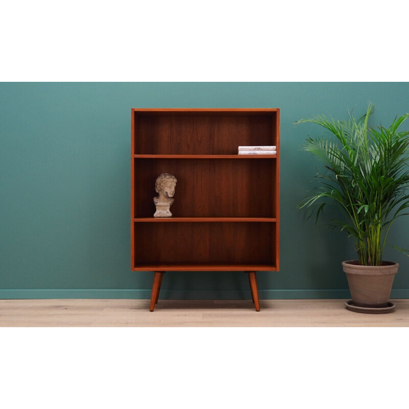 Vintage bookcase in teak veneer, Scandinavian design, 1960-1970s