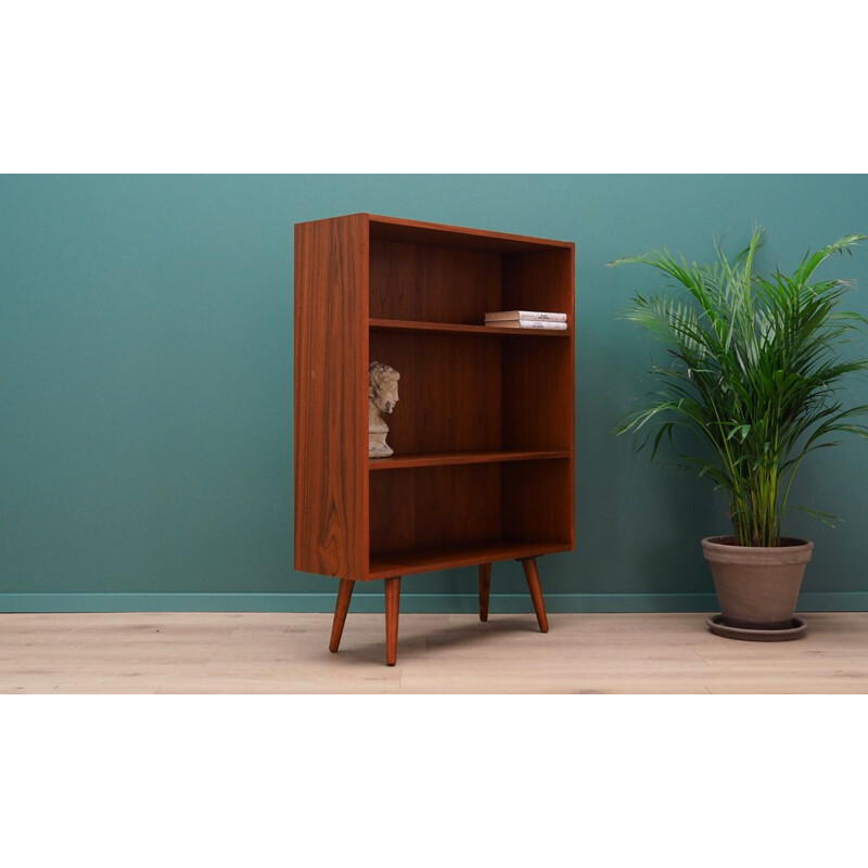 Vintage bookcase in teak veneer, Scandinavian design, 1960-1970s