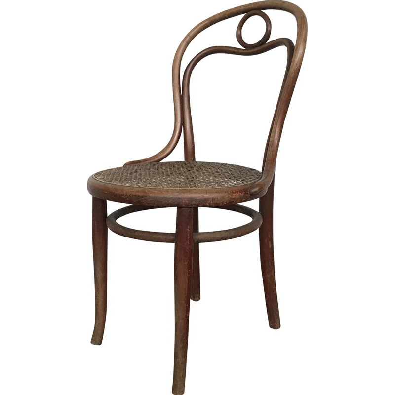 Vintage chair n 31 de THONET in turned wood and cane of origin 1920 