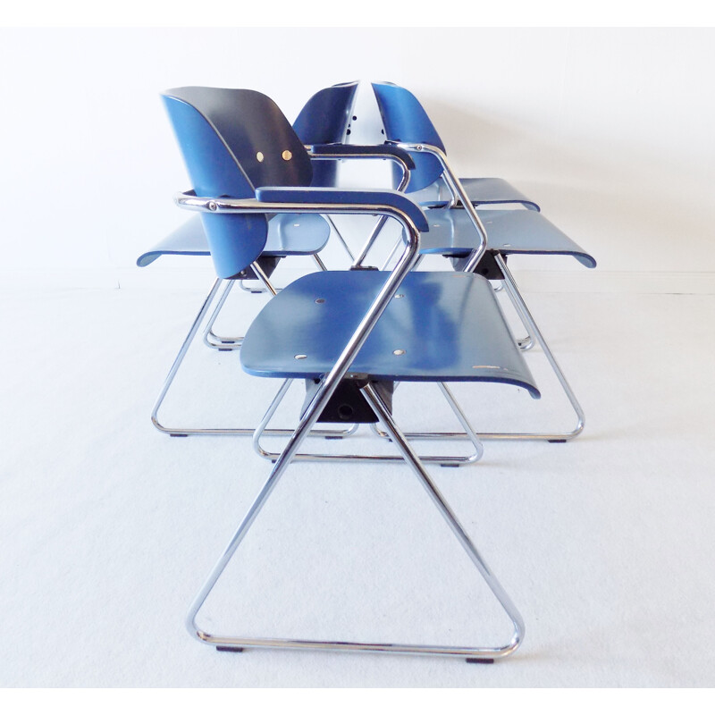 Set of 5 vintage stackable chairs by Georg Leowald from Wilkhahn, 1960s