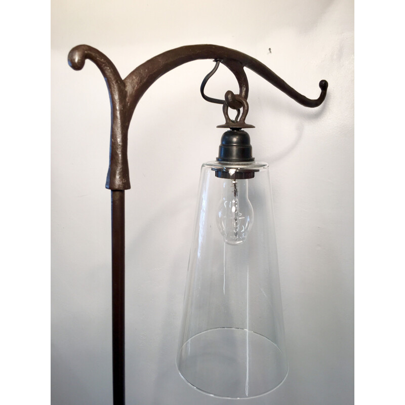 Vintage bronze floor lamp by Auguste Granet, 1990