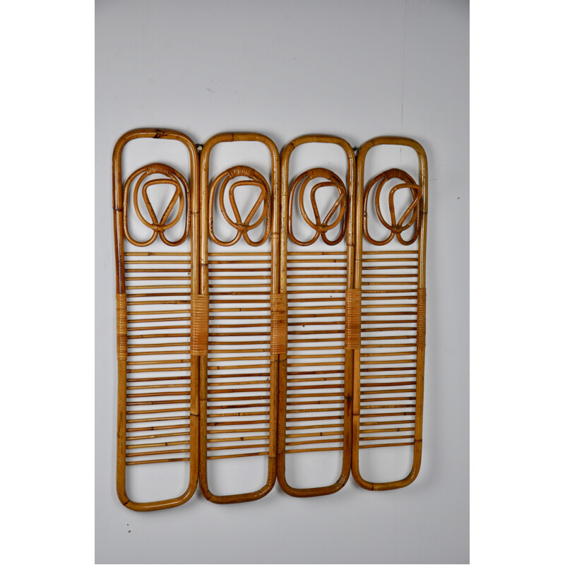 Vintage rattan coat rack, 1960