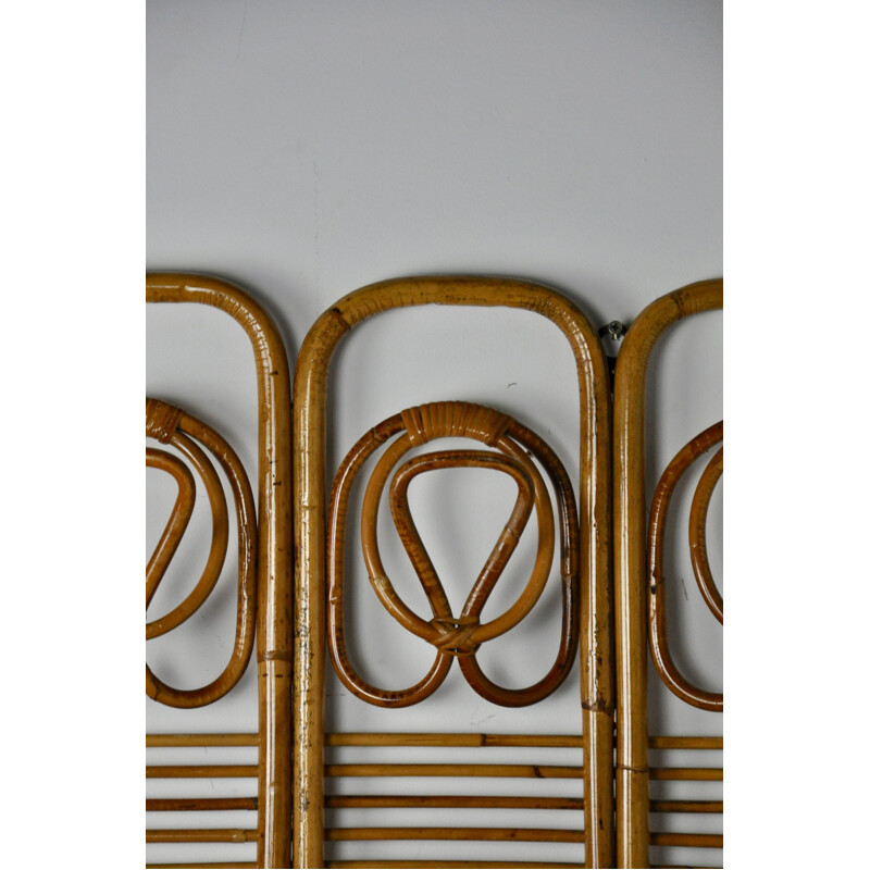 Vintage rattan coat rack, 1960