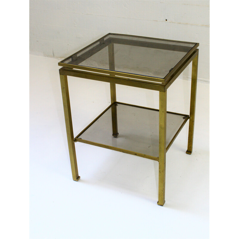 Vintage brass side table by Guy Lefevre