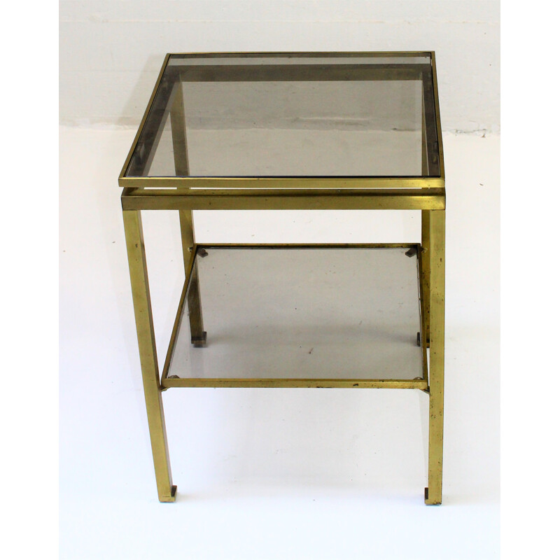 Vintage brass side table by Guy Lefevre