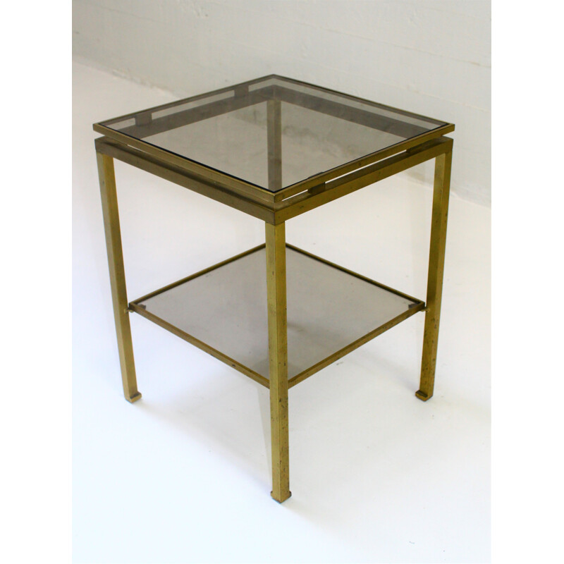 Vintage brass side table by Guy Lefevre