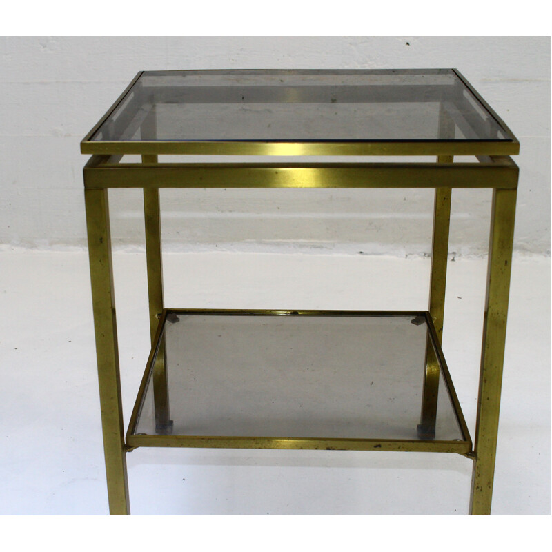 Vintage brass side table by Guy Lefevre